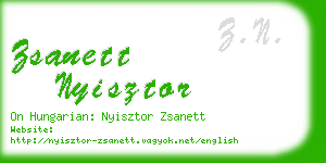 zsanett nyisztor business card